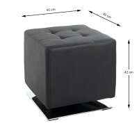 HAKU Möbel Wohnzimmer-Hocker 30588 schwarz Kunstleder, 1 St.