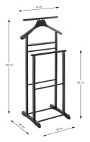 HAKU Möbel Herrendiener 30569 schwarz Holz 47,0 x...