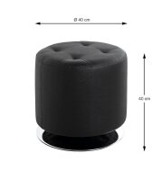 HAKU Möbel Wohnzimmer-Hocker 30580 schwarz Kunstleder, 1 St.