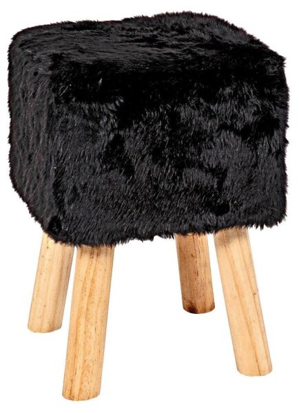 HAKU Möbel Wohnzimmer-Hocker 30564 schwarz, 1 St.