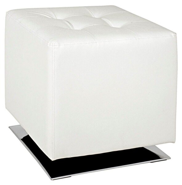 HAKU Möbel Wohnzimmer-Hocker 30688 weiß Kunstleder, 1 St.