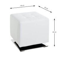 HAKU Möbel Wohnzimmer-Hocker 30688 weiß Kunstleder, 1 St.