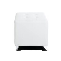 HAKU Möbel Wohnzimmer-Hocker 30688 weiß Kunstleder, 1 St.