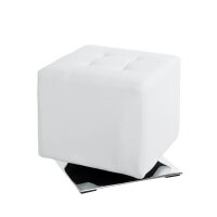 HAKU Möbel Wohnzimmer-Hocker 30688 weiß Kunstleder, 1 St.