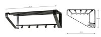 HAKU Möbel Wandgarderobe 32502 schwarz Metall 5 Haken 65,0 x 20,0 cm, 1 St.