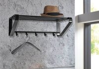 HAKU Möbel Wandgarderobe 32502 schwarz Metall 5 Haken 65,0 x 20,0 cm, 1 St.