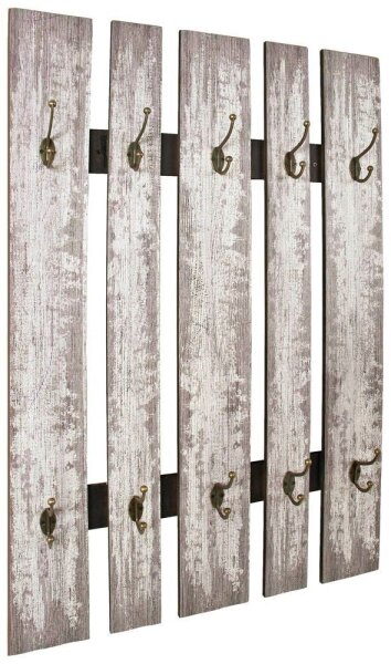 HAKU Möbel Wandgarderobe 32950 grau Holz 10 Haken 65,0 x 100,0 cm, 1 St.
