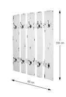 HAKU Möbel Wandgarderobe 32350 weiß Holz 10 Haken 65,0 x 100,0 cm, 1 St.