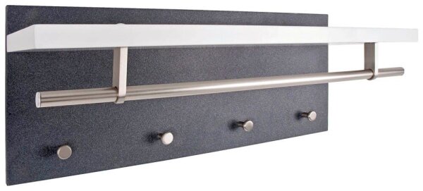 HAKU Möbel Wandgarderobe 42517 weiß Holz 4 Haken 75,0 x 30,0 cm, 1 St.