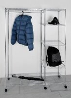 HAKU Möbel Rollgarderobe 43685 silber Metall 123,0 x...