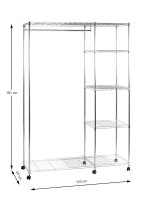 HAKU Möbel Rollgarderobe 43685 silber Metall 123,0 x 181,0 cm, 1 St.