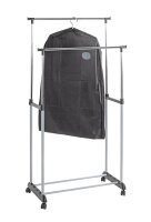 HAKU Möbel Rollgarderobe 44535 schwarz Metall 80,0 x 96,0-165,0 cm, 1 St.