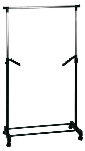 HAKU Möbel Rollgarderobe 44534 schwarz Metall 81,0 x 100,0-177,0 cm, 1 St.