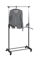 HAKU Möbel Rollgarderobe 44534 schwarz Metall 81,0 x 100,0-177,0 cm, 1 St.