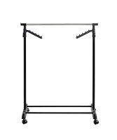 HAKU Möbel Rollgarderobe 44534 schwarz Metall 81,0 x 100,0-177,0 cm, 1 St.