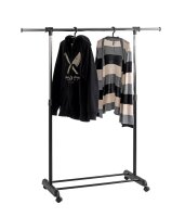HAKU Möbel Rollgarderobe 44530 schwarz Metall 94,0-145,0 x 95,0-170,0 cm, 1 St.