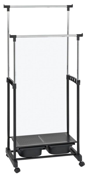 HAKU Möbel Rollgarderobe 44577 schwarz Metall 71,0 x 105,0-160,0 cm  ( 44577 )