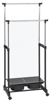 HAKU Möbel Rollgarderobe 44577 schwarz Metall 71,0 x...