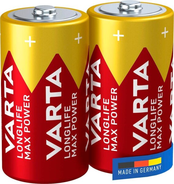 VARTA Batterien LONGLIFE Max Power Alkali-Mangan Baby C 1,5 V, 2 St.