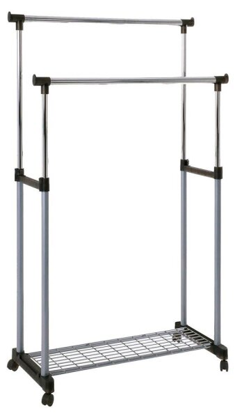 HAKU Möbel Rollgarderobe 44832 schwarz Metall 95,0 x 95,0-170,0 cm, 1 St.