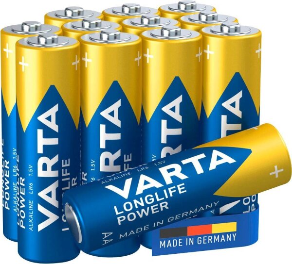 VARTA Batterien LONGLIFE Power Cube Alkali-Mangan Mignon AA 1,5 V, 12 St.