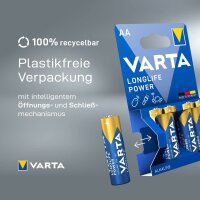 VARTA Batterien LONGLIFE Power Cube Alkali-Mangan Mignon AA 1,5 V, 12 St.