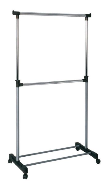 HAKU Möbel Rollgarderobe 44708 schwarz Metall 90,0 x 120,0-210,0 cm, 1 St.