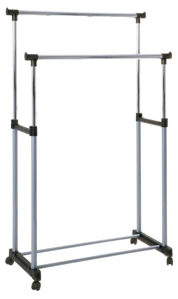 HAKU Möbel Rollgarderobe 44732 schwarz Metall 95,0 x 95,0-170,0 cm, 1 St.