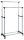 HAKU Möbel Rollgarderobe 44732 schwarz Metall 95,0 x 95,0-170,0 cm, 1 St.
