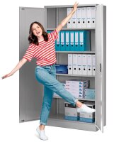 Gürkan Stahlschrank 100064 lichtgrau 4 Fachböden 92,0 x 42,0 x 195,0 cm, zerlegt, 1 St.