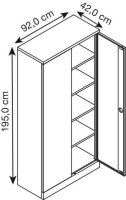 Gürkan Stahlschrank 100064 lichtgrau 4...