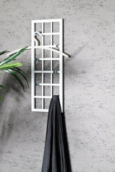 HAKU Möbel Wandgarderobe 89399 weiß Metall 5 Haken 60,0 x 22,0 cm  ( 89399 )