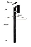 HAKU Möbel Wandgarderobe 89545 schwarz Metall 3 Haken 4,0 x 70,0 cm, 1 St.
