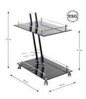 HAKU Möbel Servierwagen schwarz 40,0 x 60,0 x 72,0 cm