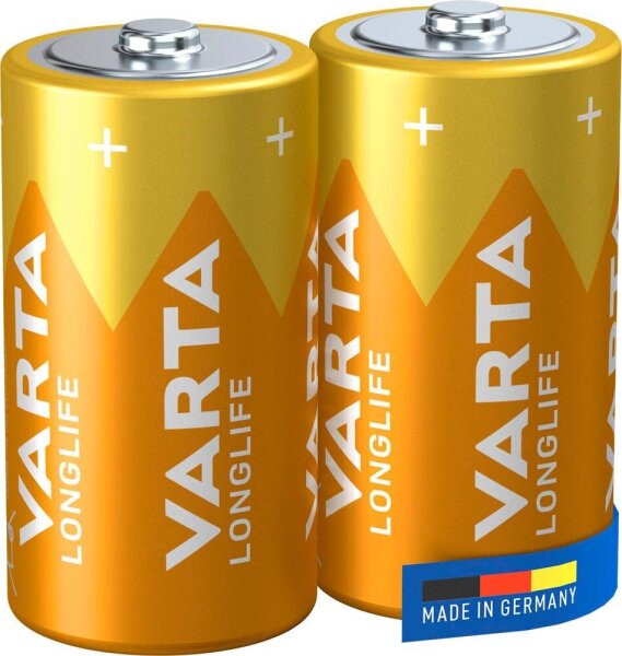 VARTA Batterien LONGLIFE Alkali-Mangan Baby C 1,5 V, 2 St.
