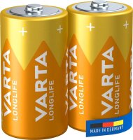VARTA Batterien LONGLIFE Alkali-Mangan Baby C 1,5 V, 2 St.