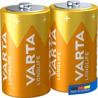 VARTA Batterien LONGLIFE Alkali-Mangan Mono D 1,5 V, 2 St.