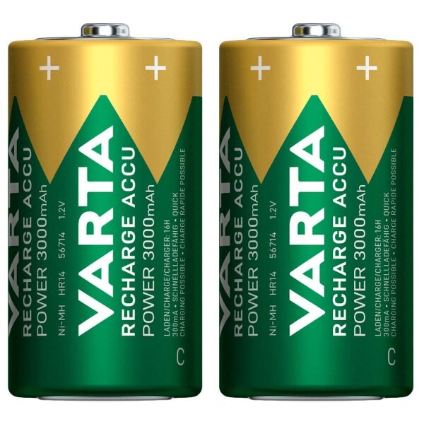 VARTA Akkus RECHARGE ACCU Power Ni-MH Baby C 3.000 mAh, 2 St.