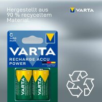 VARTA Akkus RECHARGE ACCU Power Ni-MH Baby C 3.000 mAh, 2 St.