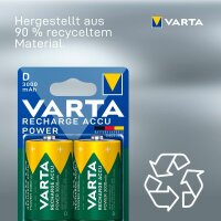 VARTA Akkus RECHARGE ACCU Power Ni-MH Mono D 3.000 mAh, 2 St.