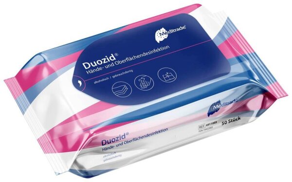 Meditrade® Desinfektionstücher Duozid® 1-lagig weiß, 50 Tücher