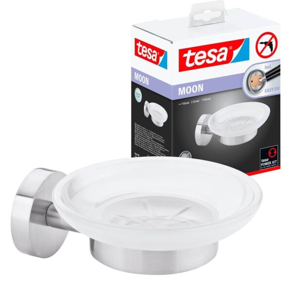 tesa Seifenschale Wandmontage  MOON silber, 1 St.