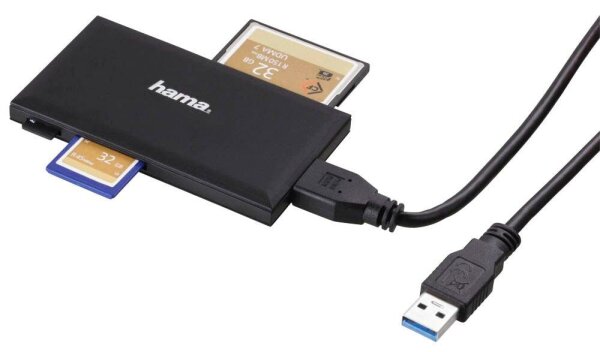 hama Multi-microSD, SD, Memory Stick, Compact Flash-Kartenleser schwarz