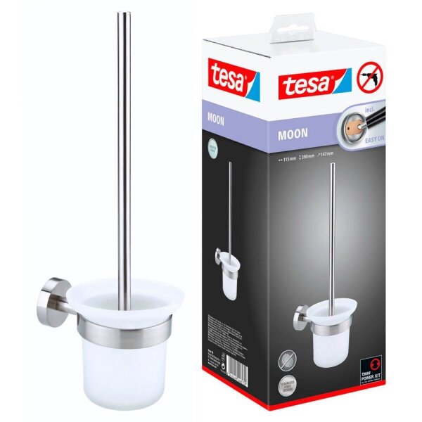 tesa WC-Garnitur MOON weiß, silber Metall, 1 St.