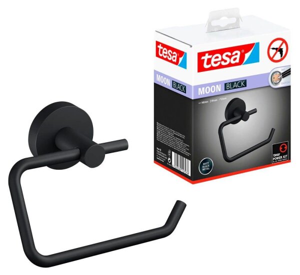 tesa Toilettenpapierhalter MOON schwarz, 1 St.