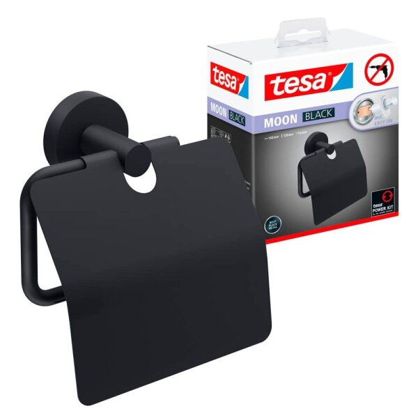 tesa Toilettenpapierhalter MOON schwarz, 1 St.