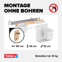 tesa Küchen-Organizer Kombi Set M weiß 60,0 x 15,0 x 34,0 cm, 1 Set