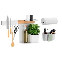 tesa Küchen-Organizer Kombi Set XL weiß 86,5 x 14,0 x 34,0 cm, 1 Set