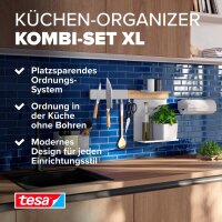 tesa Küchen-Organizer Kombi Set XL weiß 86,5 x 14,0 x 34,0 cm, 1 Set