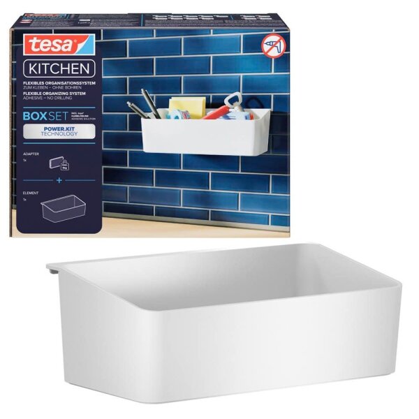 tesa Küchenutensilienhalter weiß, 1 Set